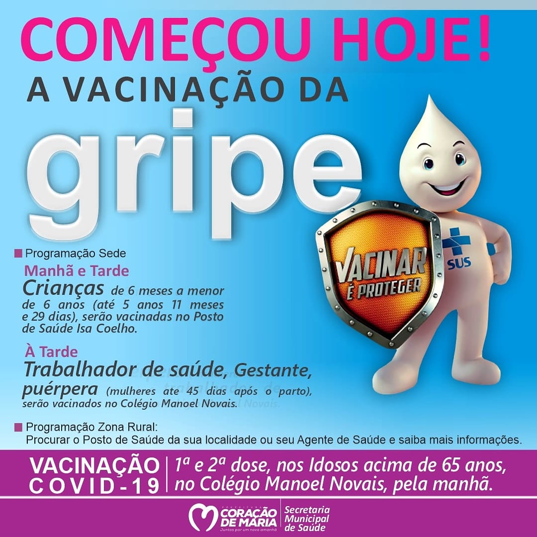 💉Iniciamos hoje a vacinação da gripe!