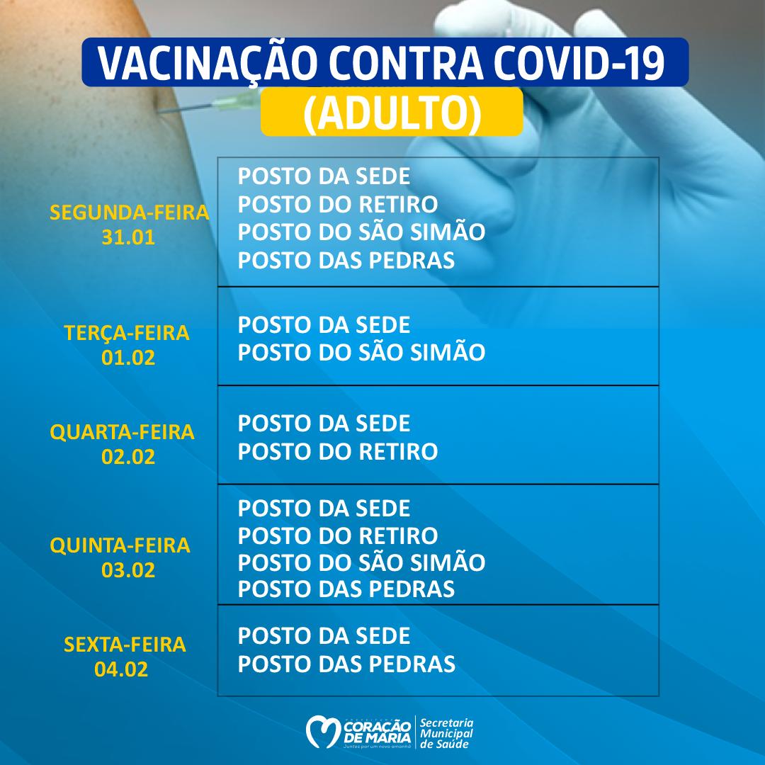 Seguimos firmes na vacinação contra Covid-19.